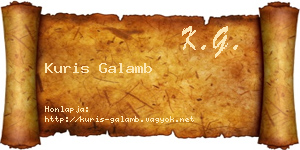 Kuris Galamb névjegykártya